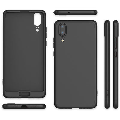 NALIA Rundum Handyhülle kompatibel mit Huawei P20, Cover 360° Grad Hülle Full-Body Doppel-Schutz mit Displayschutzglas, Slim Bumper Hard-Case 2 in 1 Etui, Rückseite & Rahmen NALIA GlasSchutz