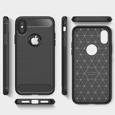 NALIA Design Case kompatibel mit Apple iPhone XS Max Hülle, Karbon Optik Stylische Handyhülle Stoßfeste Silikon Schutzhülle, Dünne Handy-Tasche Phone Cover Bumper Soft Skin Robust Schwarz NALIA Protective Hülle