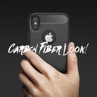 NALIA Design Case kompatibel mit Apple iPhone XS Max Hülle, Karbon Optik Stylische Handyhülle Stoßfeste Silikon Schutzhülle, Dünne Handy-Tasche Phone Cover Bumper Soft Skin Robust Schwarz NALIA Protective Hülle