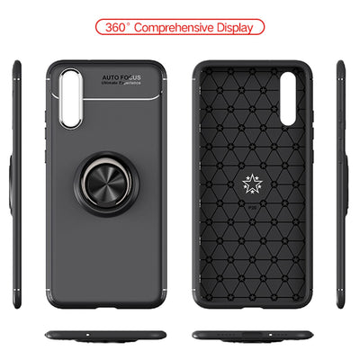NALIA Ring Hülle kompatibel mit Huawei P20, Schutzhülle Cover magnetische Silikon Handyhülle für KFZ-Halterung 360-Grad Finger-Halter, Case Dünn Smartphone Ständer Slim Back Etui Bumper - Schwarz Default Title NALIA Protective Hülle