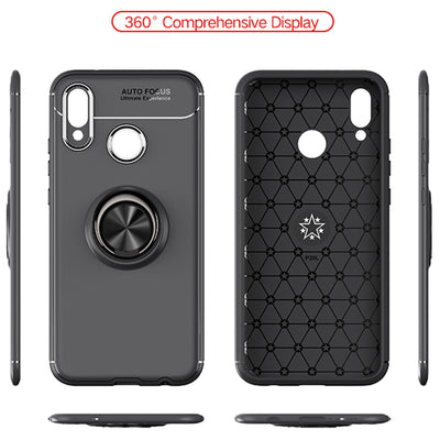 NALIA Ring Hülle kompatibel mit Huawei P20 Lite, Schutzhülle Cover magnetische Silikon Handyhülle für KFZ-Halterung 360-Grad Finger-Halter, Case Dünn Smartphone Ständer Slim Etui Bumper - Schwarz Default Title NALIA Protective Hülle