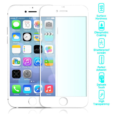 NALIA Schutzglas kompatibel mit iPhone 6 / 6S, Full-Cover Displayschutz Handy-Folie, 9H Härte Glas-Schutzfolie Bildschirm-Abdeckung, Schutz-Film Screen Protector Tempered Glass - Transparent (weiß) NALIA GlasSchutz