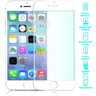 NALIA Schutzglas kompatibel mit iPhone 6 Plus / 6S Plus, Full-Cover Displayschutz Handy-Folie, 9H Härte Glas-Schutzfolie Bildschirm-Abdeckung, Schutz-Film Screen Protector Glass - Transparent (weiß) NALIA GlasSchutz