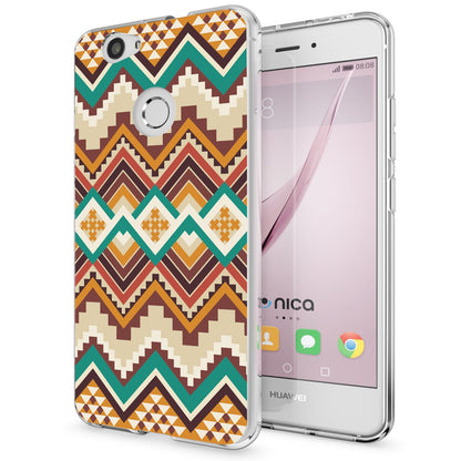 Huawei Nova Handy Hülle von NALIA, Silikon Motiv Case Cover Muster TPU Schutz Indian Pattern NALIA
