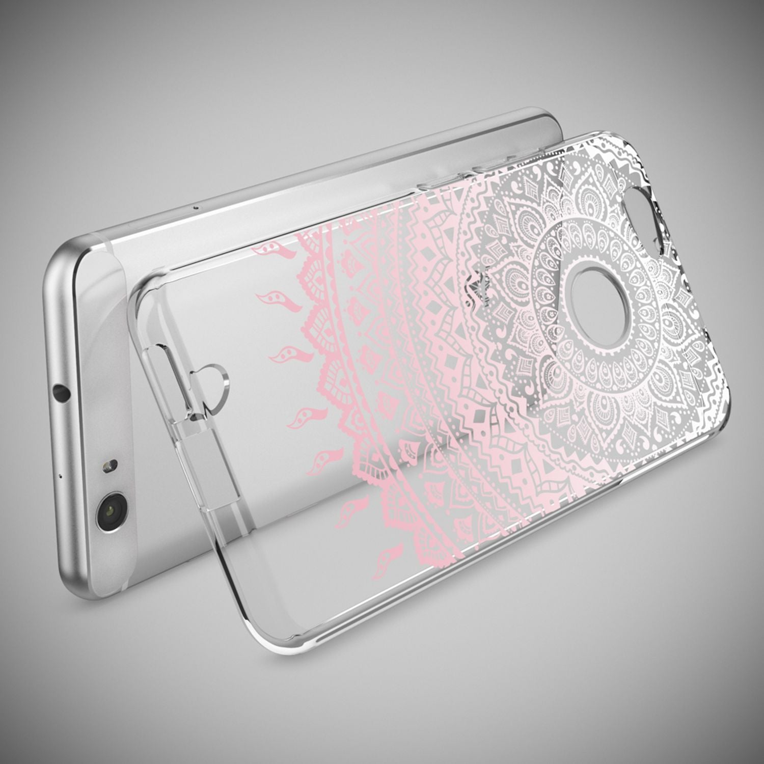 Huawei Nova Handy Hülle von NALIA, Silikon Motiv Case Cover Muster TPU Schutz Mandala Pink NALIA