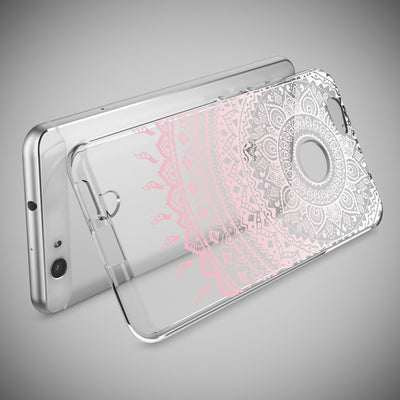 NALIA Handyhülle kompatibel mit Huawei Nova, Slim Silikon Motiv Case Cover Hülle Crystal Schutzhülle Dünn Durchsichtig, Etui Handy-Tasche Back-Cover Smart-Phone Bumper Mandala Pink NALIA Protective Hülle