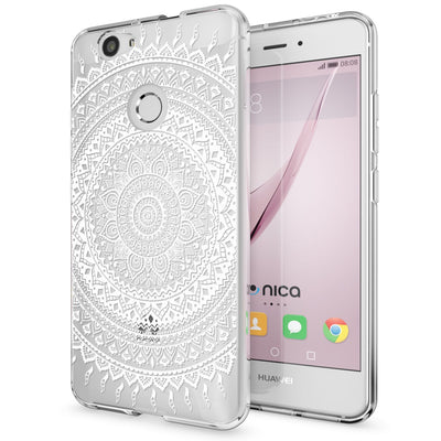 NALIA Handyhülle kompatibel mit Huawei Nova, Slim Silikon Motiv Case Cover Hülle Crystal Schutzhülle Dünn Durchsichtig, Etui Handy-Tasche Back-Cover Smart-Phone Bumper Mandala Türkis Grün NALIA Protective Hülle