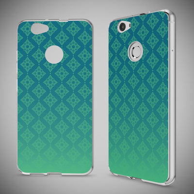 NALIA Handyhülle kompatibel mit Huawei Nova, Slim Silikon Motiv Case Cover Hülle Crystal Schutzhülle Dünn Durchsichtig, Etui Handy-Tasche Back-Cover Smart-Phone Bumper Mandala Türkis Grün NALIA Protective Hülle