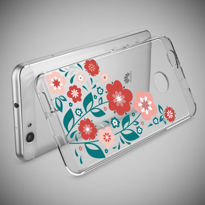 NALIA Handyhülle kompatibel mit Huawei Nova, Slim Silikon Motiv Case Cover Hülle Crystal Schutzhülle Dünn Durchsichtig, Etui Handy-Tasche Back-Cover Smart-Phone Bumper Spring Flowers NALIA Protective Hülle