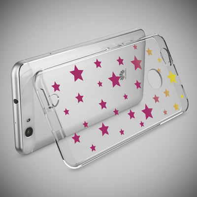 NALIA Handyhülle kompatibel mit Huawei Nova, Slim Silikon Motiv Case Cover Hülle Crystal Schutzhülle Dünn Durchsichtig, Etui Handy-Tasche Back-Cover Smart-Phone Bumper Stars NALIA Protective Hülle