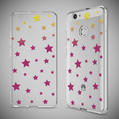 NALIA Handyhülle kompatibel mit Huawei Nova, Slim Silikon Motiv Case Cover Hülle Crystal Schutzhülle Dünn Durchsichtig, Etui Handy-Tasche Back-Cover Smart-Phone Bumper Stars NALIA Protective Hülle