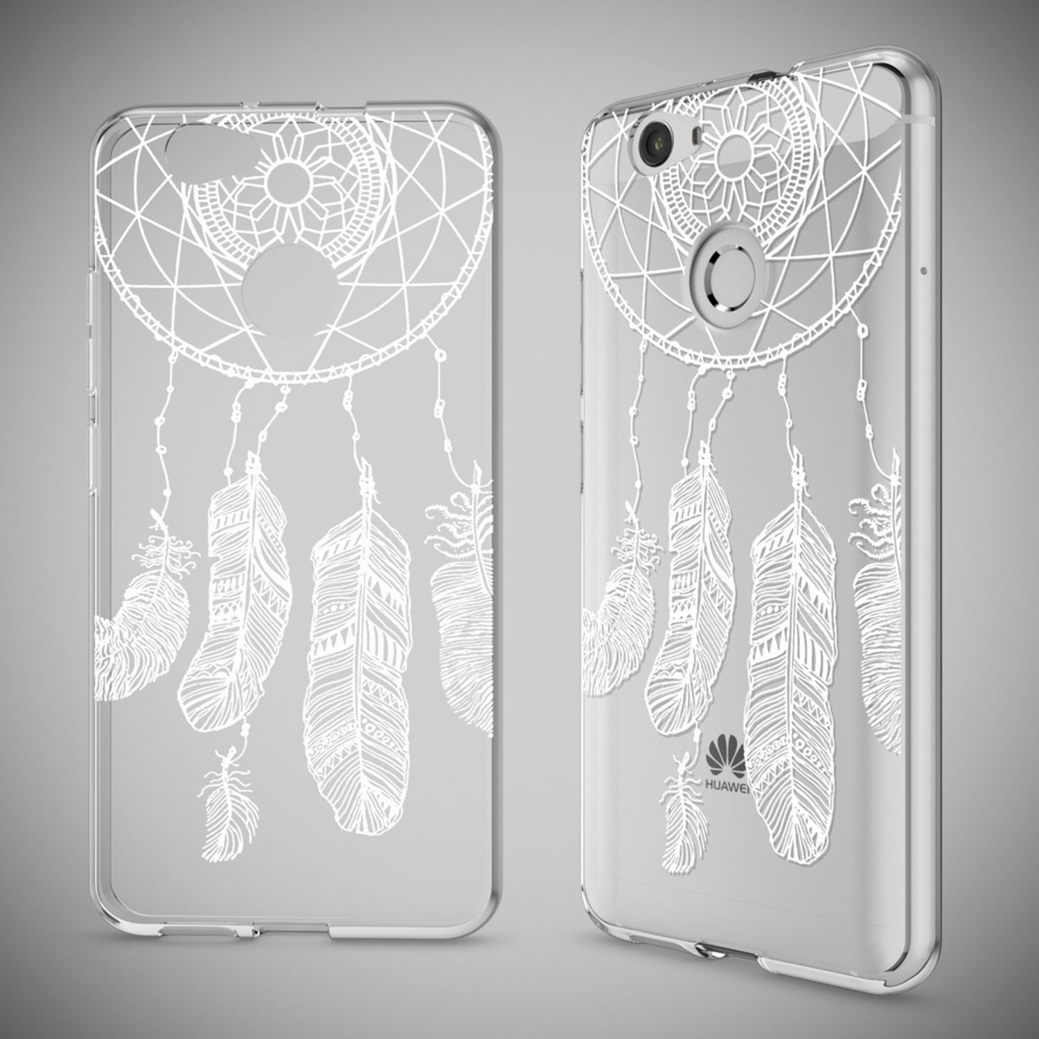 Huawei Nova Handy Hülle von NALIA, Silikon Motiv Case Cover Muster TPU Schutz Feathers NALIA
