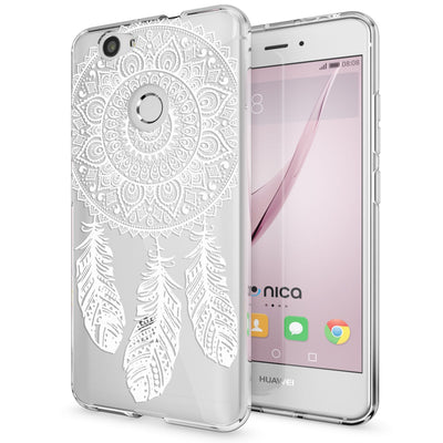 NALIA Handyhülle kompatibel mit Huawei Nova, Slim Silikon Motiv Case Cover Hülle Crystal Schutzhülle Dünn Durchsichtig, Etui Handy-Tasche Back-Cover Smart-Phone Bumper Dreamcatcher NALIA Protective Hülle