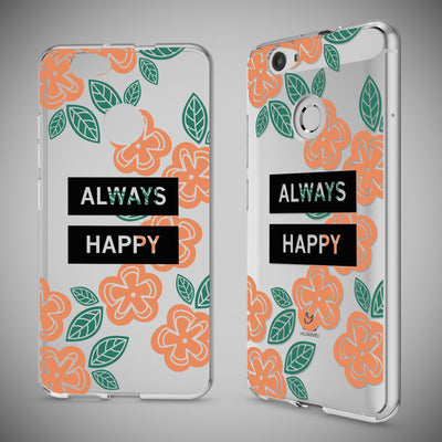 NALIA Handyhülle kompatibel mit Huawei Nova, Slim Silikon Motiv Case Cover Hülle Crystal Schutzhülle Dünn Durchsichtig, Etui Handy-Tasche Back-Cover Smart-Phone Bumper Always Happy NALIA Protective Hülle