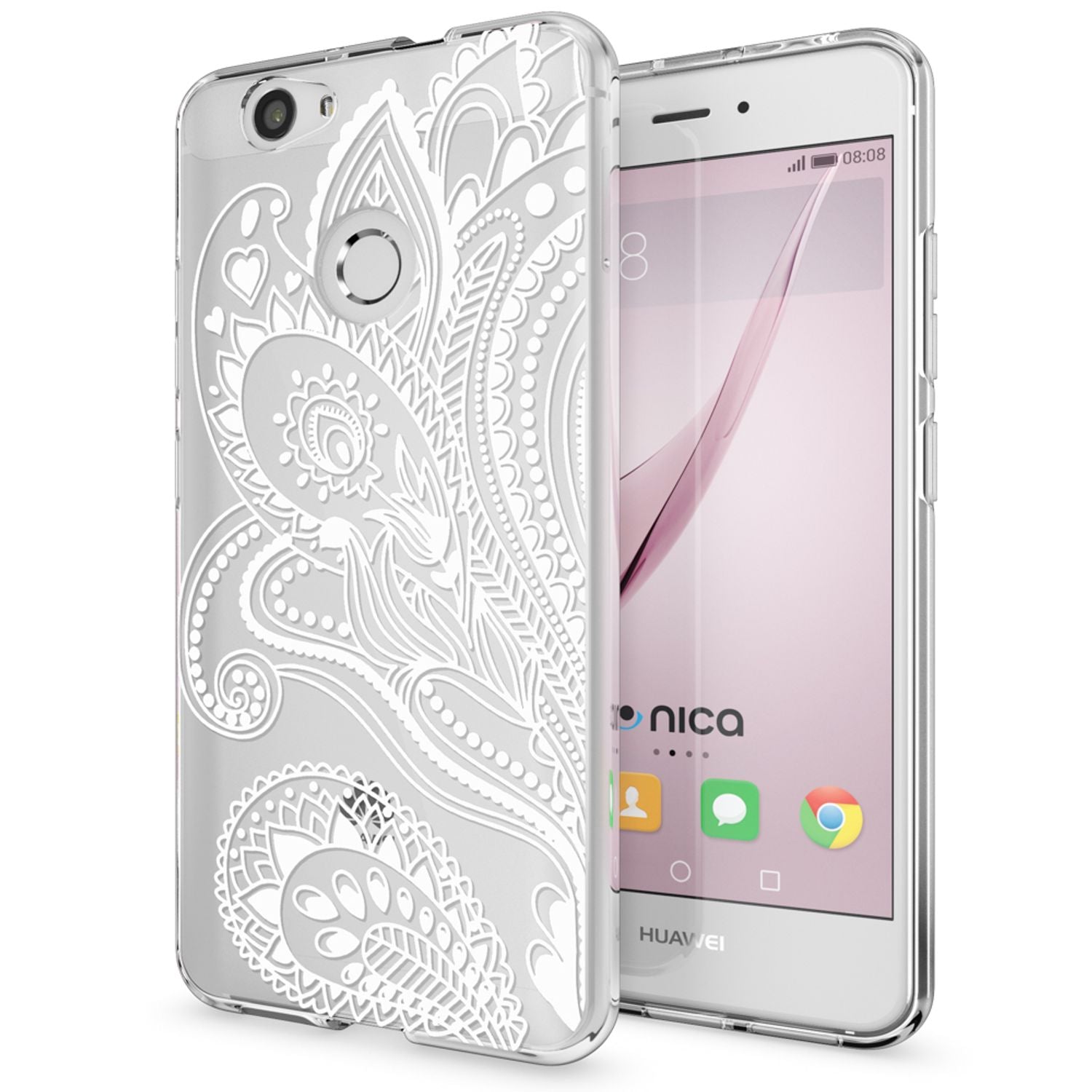 Huawei Nova Handy Hülle von NALIA, Silikon Motiv Case Cover Muster TPU Schutz Always Happy NALIA