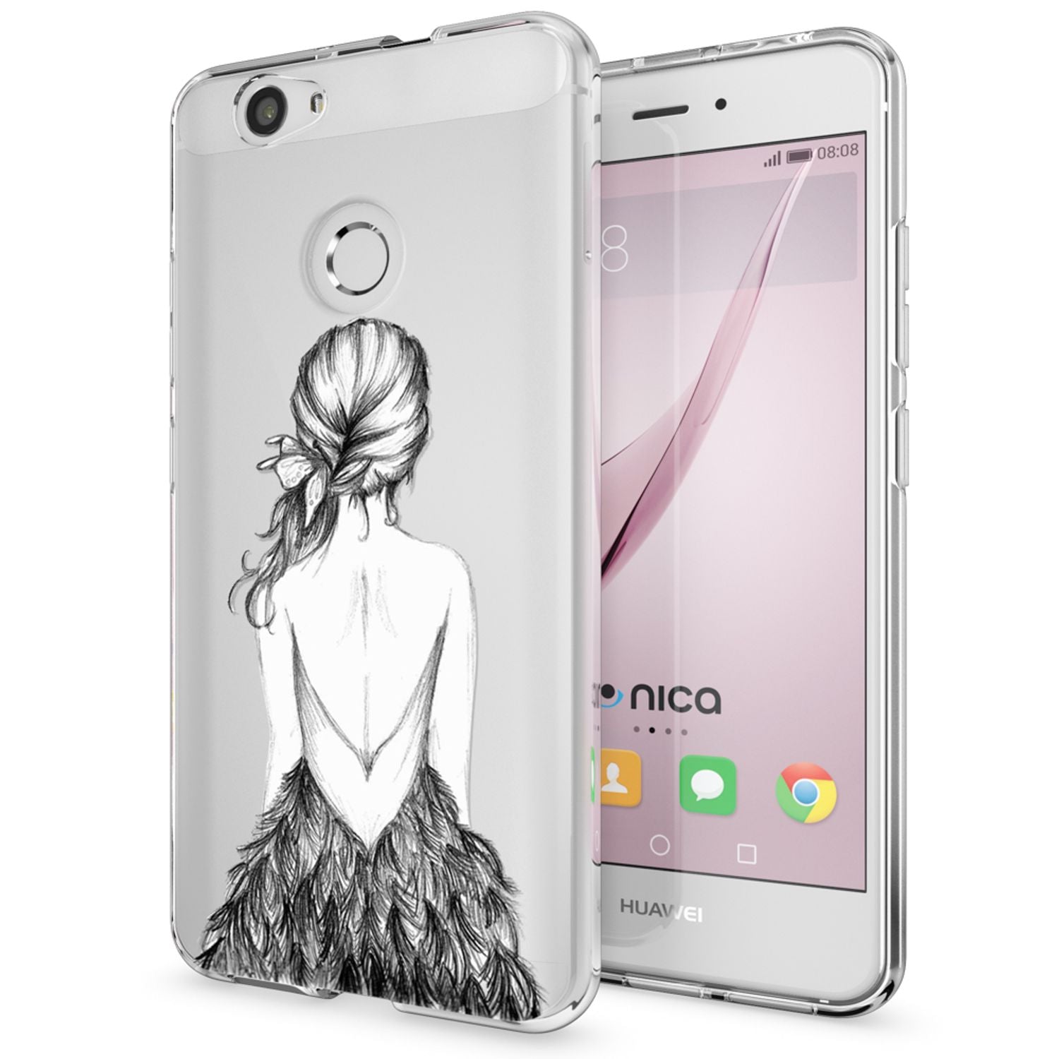 Huawei Nova Handy Hülle von NALIA, Silikon Motiv Case Cover Muster TPU Schutz Always Happy NALIA