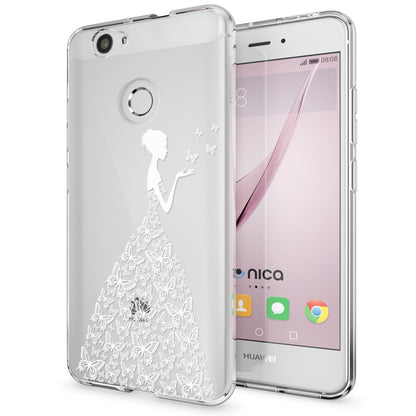Huawei Nova Handy Hülle von NALIA, Silikon Motiv Case Cover Muster TPU Schutz Butterfly Princess NALIA