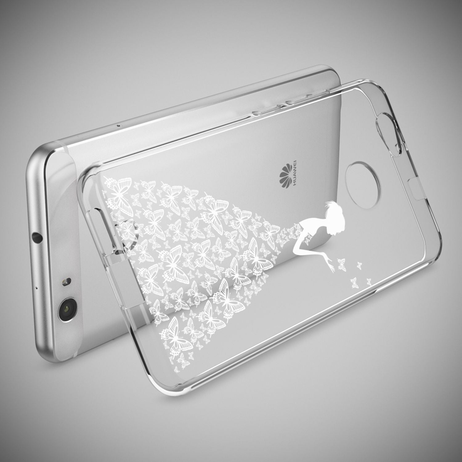 Huawei Nova Handy Hülle von NALIA, Silikon Motiv Case Cover Muster TPU Schutz Butterfly Princess NALIA