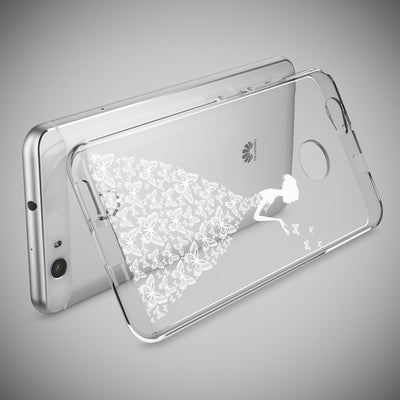 NALIA Handyhülle kompatibel mit Huawei Nova, Slim Silikon Motiv Case Cover Hülle Crystal Schutzhülle Dünn Durchsichtig, Etui Handy-Tasche Back-Cover Smart-Phone Bumper Butterfly Princess NALIA Protective Hülle