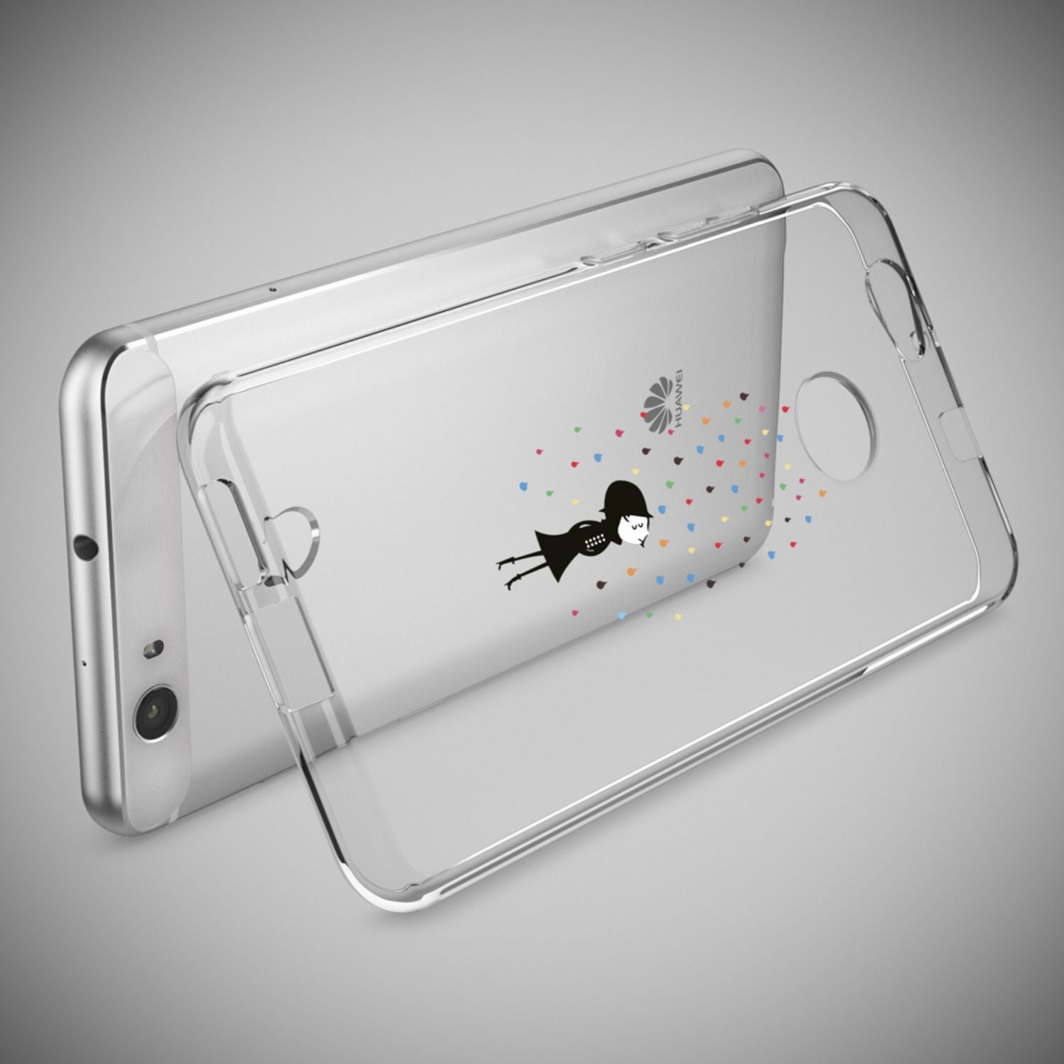 Huawei Nova Handy Hülle von NALIA, Silikon Motiv Case Cover Muster TPU Schutz Colorful Rain NALIA