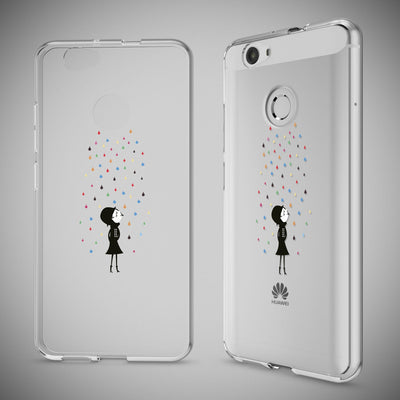 NALIA Handyhülle kompatibel mit Huawei Nova, Slim Silikon Motiv Case Cover Hülle Crystal Schutzhülle Dünn Durchsichtig, Etui Handy-Tasche Back-Cover Smart-Phone Bumper Colorful Rain NALIA Protective Hülle