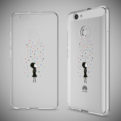 Huawei Nova Handy Hülle von NALIA, Silikon Motiv Case Cover Muster TPU Schutz Colorful Rain NALIA