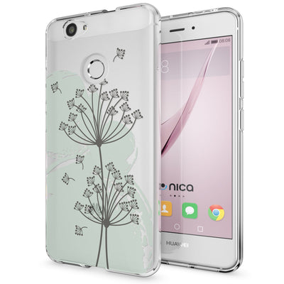 NALIA Handyhülle kompatibel mit Huawei Nova, Slim Silikon Motiv Case Cover Hülle Crystal Schutzhülle Dünn Durchsichtig, Etui Handy-Tasche Back-Cover Smart-Phone Bumper Dandelion Blau NALIA Protective Hülle