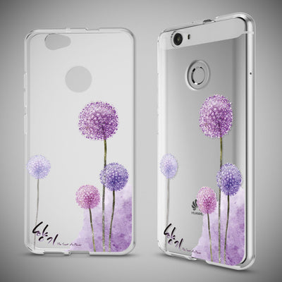 NALIA Handyhülle kompatibel mit Huawei Nova, Slim Silikon Motiv Case Cover Hülle Crystal Schutzhülle Dünn Durchsichtig, Etui Handy-Tasche Back-Cover Smart-Phone Bumper Dandelion Pink NALIA Protective Hülle