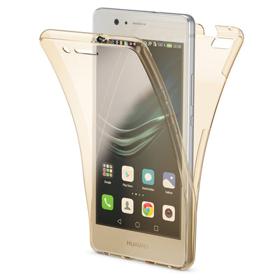 NALIA 360 Grad Handyhülle kompatibel mit Huawei P9 Lite 2016, Full Cover Vorne Hinten Rundum Doppel-Schutz Hülle Dünnes Ganzkörper Case Handy-Tasche Transparenter Displayschutz Rückseite - Gold Default Title NALIA Protective Hülle