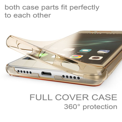 NALIA 360 Grad Handyhülle kompatibel mit Huawei P9 Lite 2016, Full Cover Vorne Hinten Rundum Doppel-Schutz Hülle Dünnes Ganzkörper Case Handy-Tasche Transparenter Displayschutz Rückseite - Gold Default Title NALIA Protective Hülle