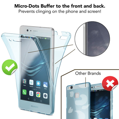 NALIA 360 Grad Handyhülle kompatibel mit Huawei P9 Lite 2016, Full Cover Vorne Hinten Rundum Doppel-Schutz Hülle Dünnes Ganzkörper Case Handy-Tasche Transparenter Displayschutz Rückseite - Gold Default Title NALIA Protective Hülle