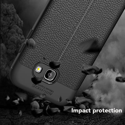 NALIA Hülle Leder-Look kompatibel mit Samsung Galaxy A5 2017, Handyhülle Ultra Slim Silikon Case, Dünne Phone Schutzhülle, Handy-Tasche Back-Cover Bumper, TPU Gummihülle - Schwarz Default Title NALIA Protective Hülle