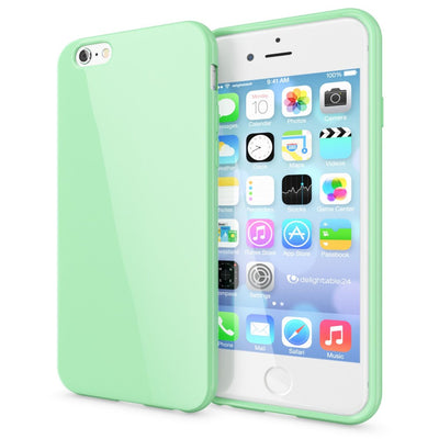NALIA Handyhülle kompatibel mit iPhone 6 Plus 6S Plus, Ultra-Slim TPU Silikon Jelly Case, Dünne Cover Gummi Schutz-Hülle Skin, Handy-Tasche Telefon-Schale Back-Cover Smart-Phone Bumper - Mint Grün NALIA SlimFit Hülle