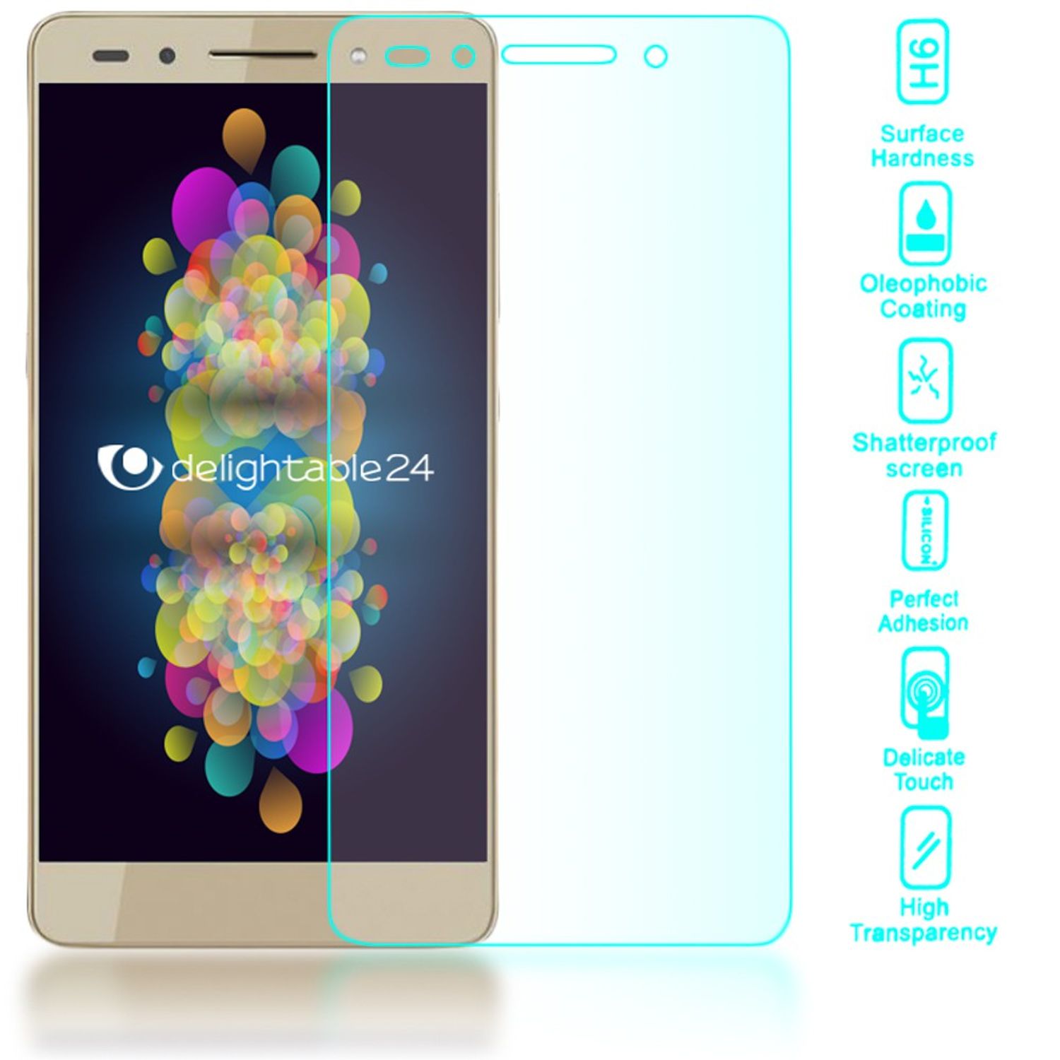 NALIA Schutzglas für Huawei Honor 7, 9H Full Cover Displayschutz Tempered Glass NALIA