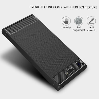 NALIA Silikonhülle für Sony Xperia XZ1 Compact – Rutschfest & Matt – VORTEX (Gebürstete Optik & Carbon Design) – Marke aus Berlin Default Title NALIA Protective Hülle