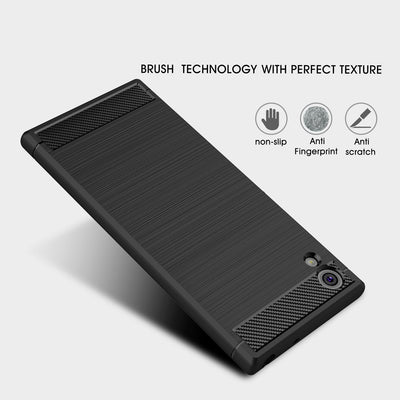 NALIA Silikonhülle für Sony Xperia XA1 – Rutschfest & Matt – VORTEX (Gebürstete Optik & Carbon Design) – Marke aus Berlin Default Title NALIA Protective Hülle