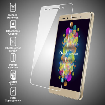 NALIA Schutzglas kompatibel mit Huawei Honor 7, Full-Cover Displayschutz Handy-Folie, 9H Härte Glas-Schutzfolie Bildschirm-Abdeckung Schutz-Film Phone HD Screen Protector Tempered Glass - Transparent NALIA GlasSchutz