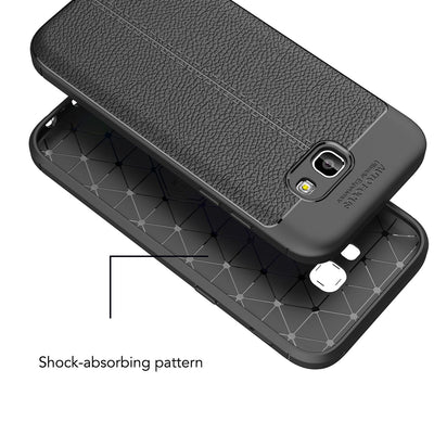 NALIA Hülle Leder-Look kompatibel mit Samsung Galaxy A5 2017, Handyhülle Ultra Slim Silikon Case, Dünne Phone Schutzhülle, Handy-Tasche Back-Cover Bumper, TPU Gummihülle - Schwarz Default Title NALIA Protective Hülle