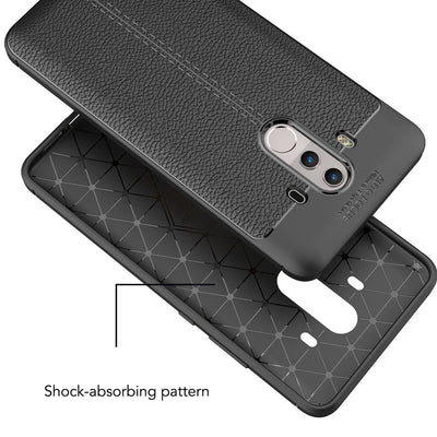 NALIA Leder-Look Hülle kompatibel mit Huawei Mate 10 Pro, Ultra-Slim Silikon Handyhülle Case Cover, Dünne Smartphone Schutzhülle, Etui Handy-Tasche Backcover Bumper, TPU Gummihülle - Schwarz Default Title NALIA Protective Hülle