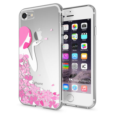 NALIA Handyhülle kompatibel mit iPhone 7, Slim Silikon Motiv Handy-Case Crystal Schutz-Hülle Dünn Durchsichtig, Etui Handy-Tasche Schale Back-Cover Transparent Bumper Butterfly Princess NALIA Transparente Hülle