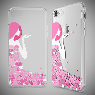 NALIA Handyhülle kompatibel mit iPhone 7, Slim Silikon Motiv Handy-Case Crystal Schutz-Hülle Dünn Durchsichtig, Etui Handy-Tasche Schale Back-Cover Transparent Bumper Butterfly Princess NALIA Transparente Hülle