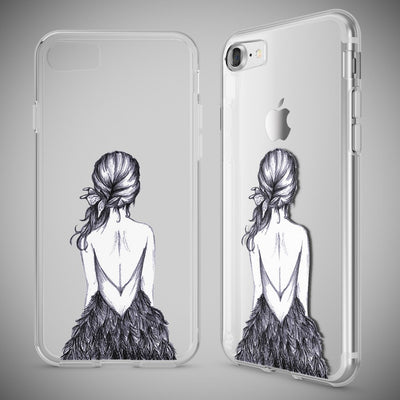 NALIA Handyhülle kompatibel mit iPhone 7, Slim Silikon Motiv Handy-Case Crystal Schutz-Hülle Dünn Durchsichtig, Etui Handy-Tasche Schale Back-Cover Transparent Bumper Butterfly Princess NALIA Transparente Hülle