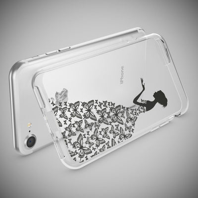 NALIA Handyhülle kompatibel mit iPhone 7, Slim Silikon Motiv Handy-Case Crystal Schutz-Hülle Dünn Durchsichtig, Etui Handy-Tasche Schale Back-Cover Transparent Bumper Royal Ornament NALIA Transparente Hülle