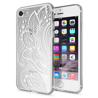 NALIA Handyhülle kompatibel mit iPhone 7, Slim Silikon Motiv Handy-Case Crystal Schutz-Hülle Dünn Durchsichtig, Etui Handy-Tasche Schale Back-Cover Transparent Bumper Butterfly Princess NALIA Transparente Hülle