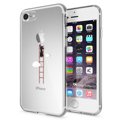 NALIA Handyhülle kompatibel mit iPhone 7, Slim Silikon Motiv Handy-Case Crystal Schutz-Hülle Dünn Durchsichtig, Etui Handy-Tasche Schale Back-Cover Transparent Bumper Royal Ornament NALIA Transparente Hülle