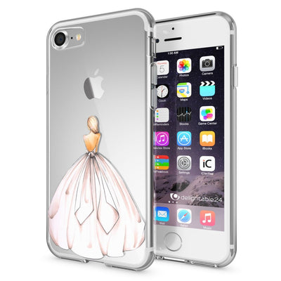 NALIA Handyhülle kompatibel mit iPhone 7, Slim Silikon Motiv Handy-Case Crystal Schutz-Hülle Dünn Durchsichtig, Etui Handy-Tasche Schale Back-Cover Transparent Bumper Royal Ornament NALIA Transparente Hülle