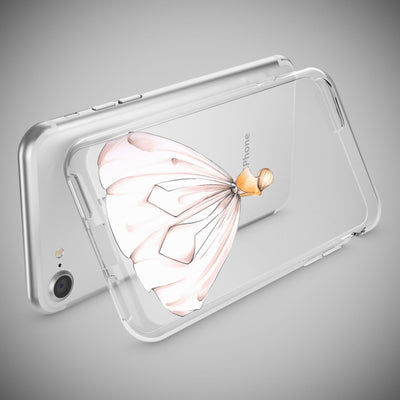 NALIA Handyhülle kompatibel mit iPhone 7, Slim Silikon Motiv Handy-Case Crystal Schutz-Hülle Dünn Durchsichtig, Etui Handy-Tasche Schale Back-Cover Transparent Bumper Royal Ornament NALIA Transparente Hülle