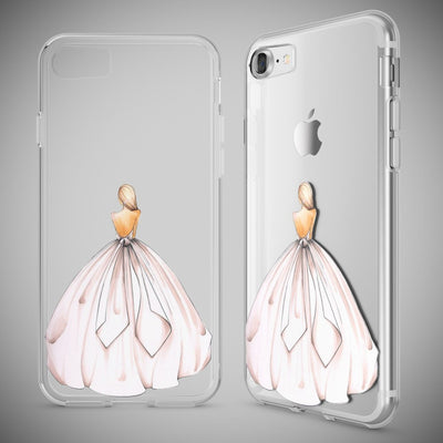 NALIA Handyhülle kompatibel mit iPhone 7, Slim Silikon Motiv Handy-Case Crystal Schutz-Hülle Dünn Durchsichtig, Etui Handy-Tasche Schale Back-Cover Transparent Bumper Royal Ornament NALIA Transparente Hülle