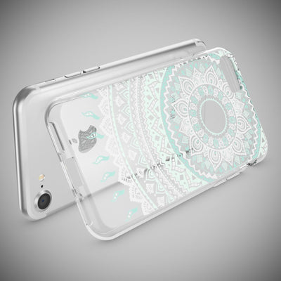 NALIA Handyhülle kompatibel mit iPhone 7, Slim Silikon Motiv Handy-Case Crystal Schutz-Hülle Dünn Durchsichtig, Etui Handy-Tasche Schale Back-Cover Transparent Bumper Royal Ornament NALIA Transparente Hülle