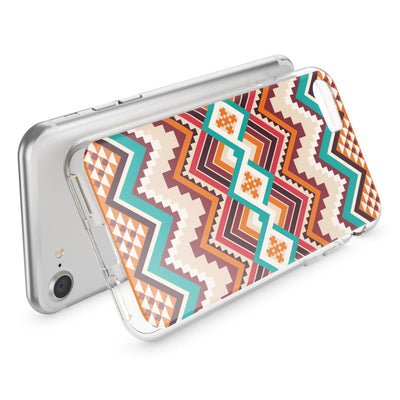 NALIA Handyhülle kompatibel mit iPhone 7, Slim Silikon Motiv Handy-Case Crystal Schutz-Hülle Dünn Durchsichtig, Etui Handy-Tasche Schale Back-Cover Transparent Bumper Indian Pattern NALIA Transparente Hülle